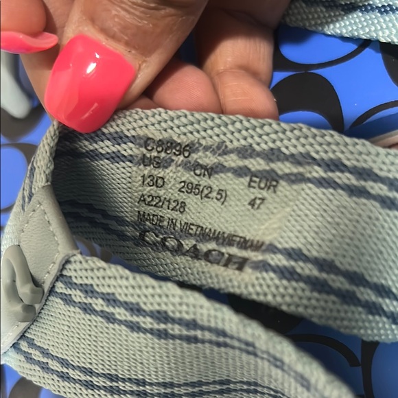 Coach Blue and Black Flip-Flops - Picture 3 of 6